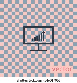 Growth diagram on display,vector icon