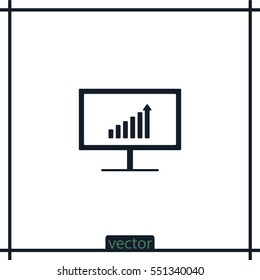 Growth diagram on display,vector icon