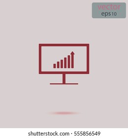 Growth diagram on display,vector icon