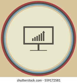 Growth diagram on display,vector icon