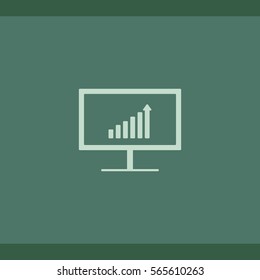 Growth diagram on display,vector icon