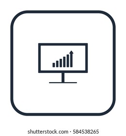 Growth diagram on display,vector icon