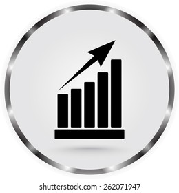 Growth diagram sign icon, vector illustration. Flat design style 
