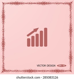 Growth diagram sign icon, vector illustration. 
