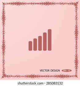 Growth diagram sign icon, vector illustration. 