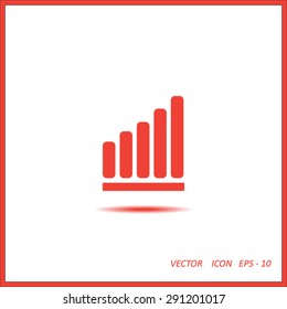 Growth diagram sign icon, vector illustration.
