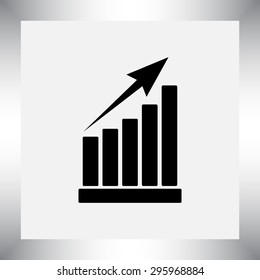 Growth diagram sign icon, vector illustration. Flat design style 
