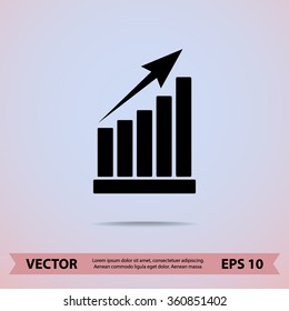 Growth diagram sign icon, vector illustration. Flat design style 