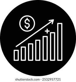 Ícone Detalhado da Ilustração do Vetor do Diagrama de Crescimento