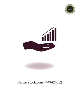 Growth diagram,vector icon