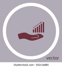 Growth diagram,vector icon