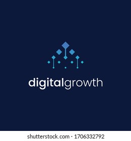 Growth Digital Technology Connection Innovation Vector Logo Design