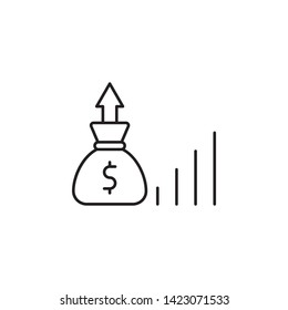 growth, dollar, analytic icon. Simple thin line, outline vector of Saving money icons for UI and UX, website or mobile application