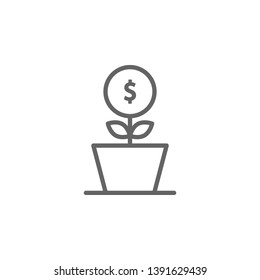 Growth dollar outline icon. Elements of Business illustration line icon. Signs and symbols can be used for web, logo, mobile app, UI, UX