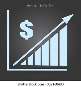 growth of the dollar vector illustration