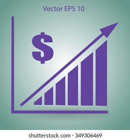 growth of the dollar vector illustration