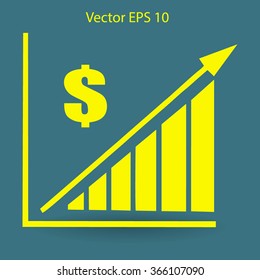growth of the dollar vector illustration