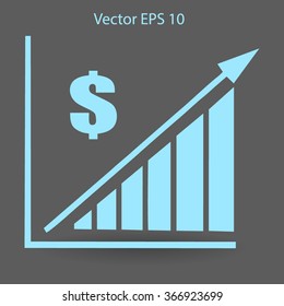 growth of the dollar vector illustration