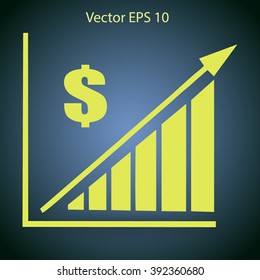 growth of the dollar vector illustration
