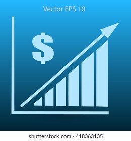 growth of the dollar vector illustration