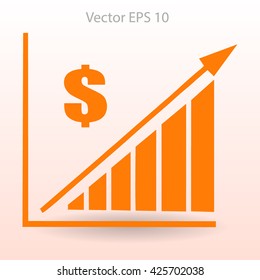 growth of the dollar vector illustration
