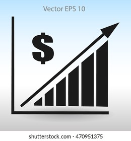 growth of the dollar vector illustration