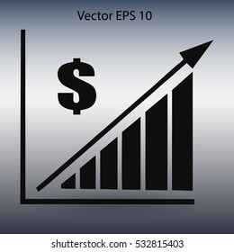 growth of the dollar vector illustration