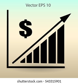 growth of the dollar vector illustration
