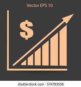growth of the dollar vector illustration