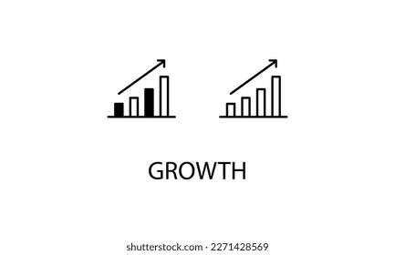 Growth double icon design stoke illustration