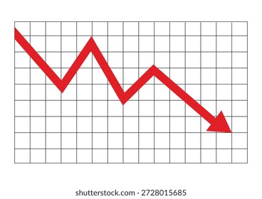 Growth Down Graph Arrow Market Crash Chart Vector