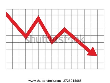 Growth Down Graph Arrow Market Crash Chart Vector