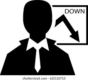 Growth down icon