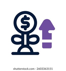 growth dual tone icon. Sleek and modern vector icon for websites, mobile apps, marketing materials, and corporate design. Fully scalable and ready to use.