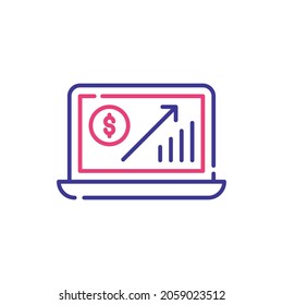 Growth dynamics vector 2 colour icon style illustration. EPS 10 file
