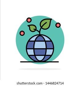 Growth, Eco, Friendly, Globe Abstract Circle Background Flat color Icon