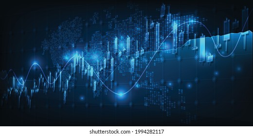 Growth economic graph chart of financial and investment.Modern futuristic design.Vector illustrations.