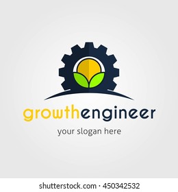 Growth Engineer Logo Design Template. Vector Illustration.