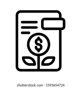 growth file vector thin line icon 