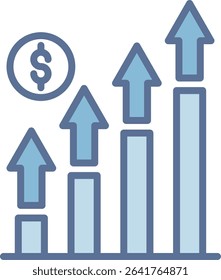 Growth Filled Blue Tone Icon