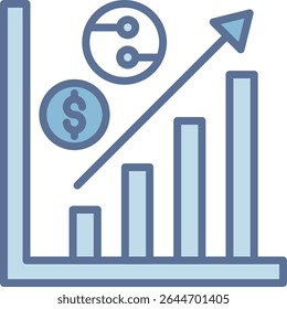 Growth Filled Blue Tone Icon
