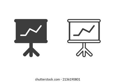 Growth Finance icon vector illustration glyph style design with 2 style icons black and white. Isolated on white background.