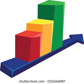 vector de gráfico positivo de la financiación del crecimiento