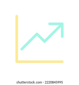 Growth flat color ui icon. Business analytics. Progress forecast. Improvement and development. Simple filled element for mobile app. Colorful solid pictogram. Vector isolated RGB illustration