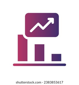 growth flat gradient icon logo for website, application, printing, document, poster design, etc, Suitable for web Design,Logo,App