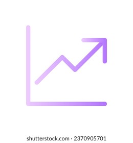 Growth flat gradient two-color ui icon. Business analytics. Progress forecast. Improvement. Simple filled pictogram. GUI, UX design for mobile application. Vector isolated RGB illustration