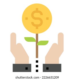 growth flat icon business vector illustration