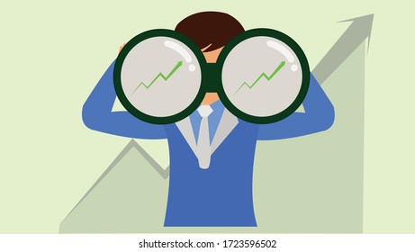 crecimiento pronosticado crecimiento de las empresas vectoriales que esperan futuro pronóstico financiero ilustración plana