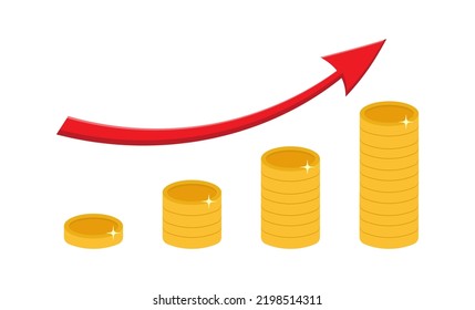 Growth GDP. Gross Domestic Product. Government Budget. Increment In Annual Financial Budget. Vector Stock Illustration.