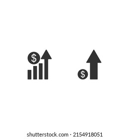 Growth, gollar up vector icons